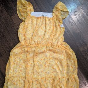 Yellow Floral Kids Dress